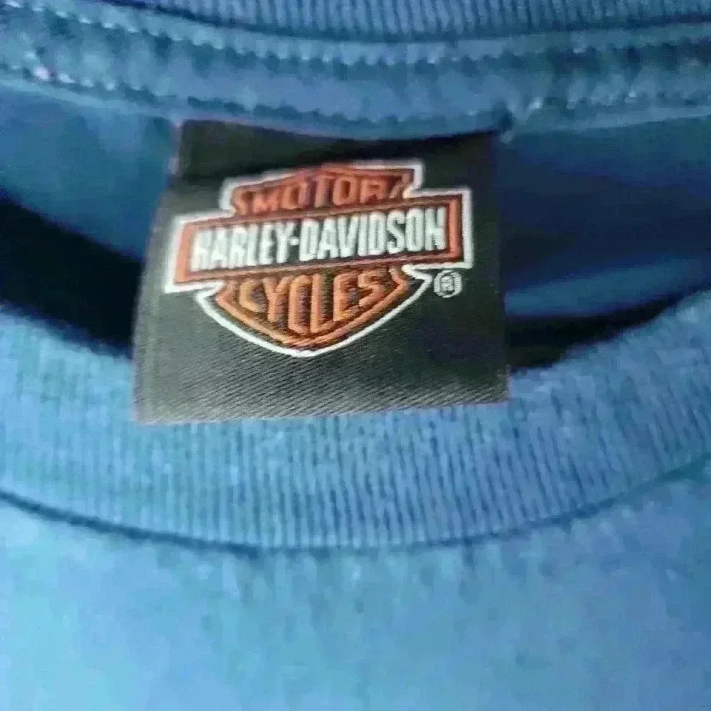 ♡Harley Davidson blue tee shirt size 2XL A14 - Picture 3 of 7